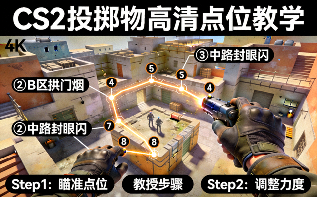 CS2投掷物高清点位3D视频教学演示画面