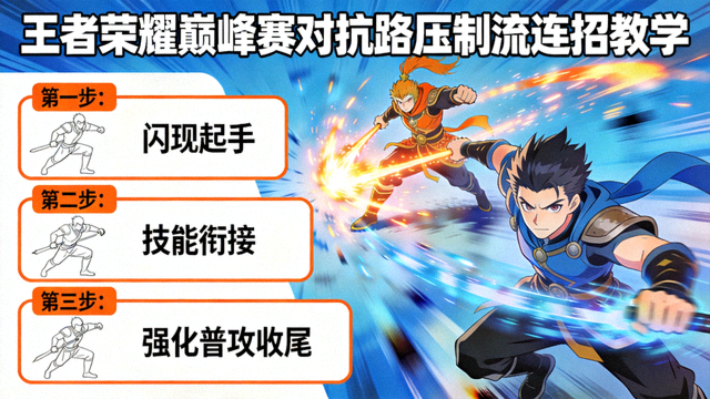 王者荣耀巅峰赛对抗路压制流连招教学配图